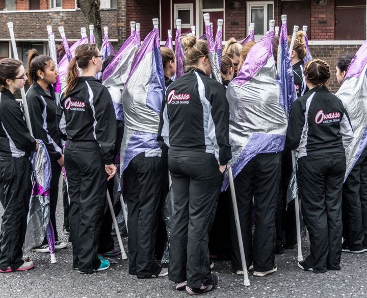 Owasso color guard, Dublin 2014